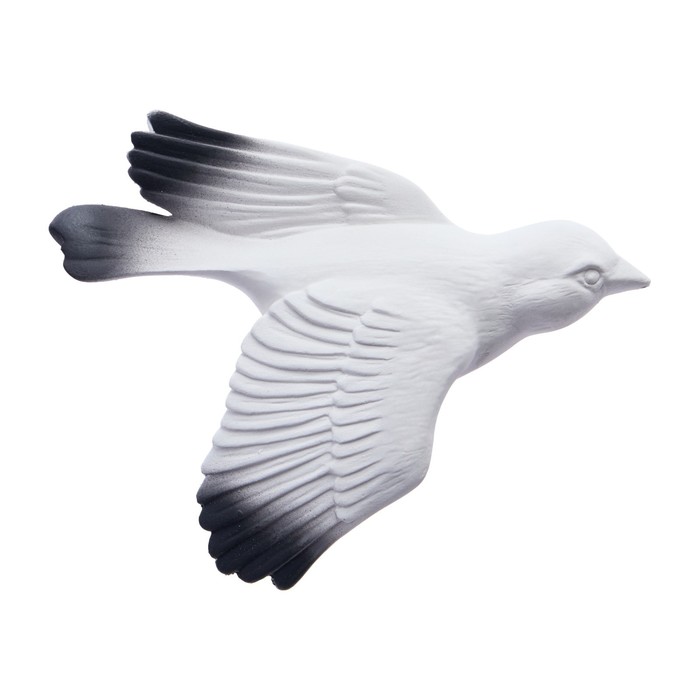 Декор настенный, гипсовое панно "Птицы" 5 шт, белые с черными крыльями - фото 1906723574
