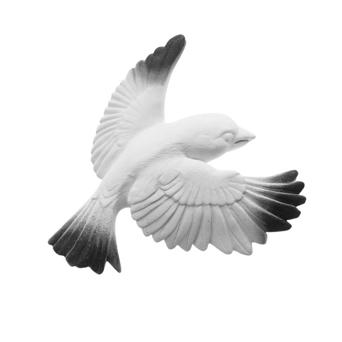 Декор настенный, гипсовое панно "Птицы" 5 шт, белые с черными крыльями - фото 1906723576