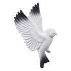 Декор настенный, гипсовое панно "Птицы" 5 шт, белые с черными крыльями - фото 9887219