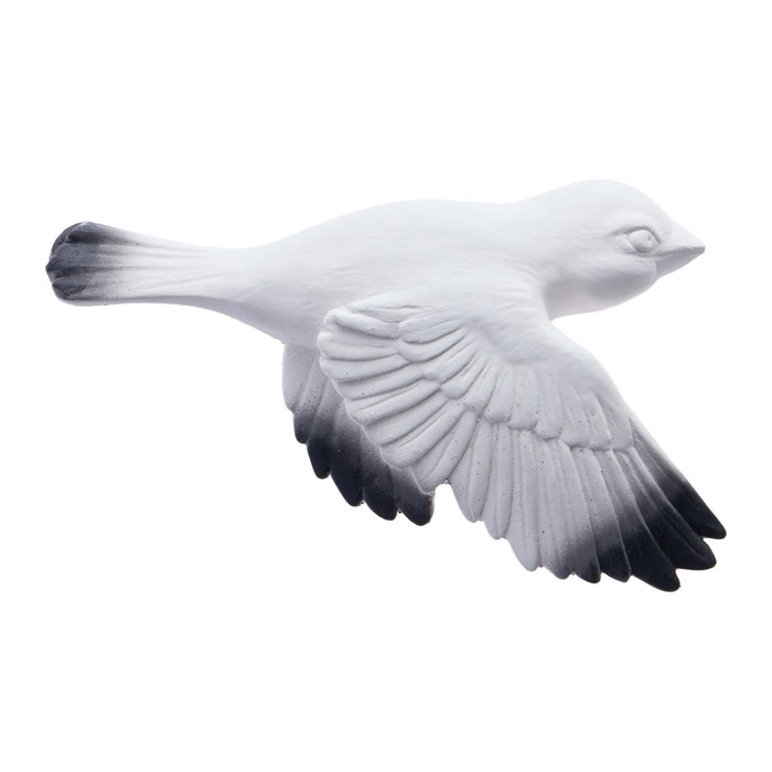 Декор настенный, гипсовое панно "Птицы" 5 шт, белые с черными крыльями - фото 1906723578