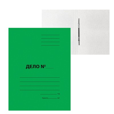 Скоросшиватель Calligrata "Дело", 300 г/м², зеленый, мелованный, до 200 листов