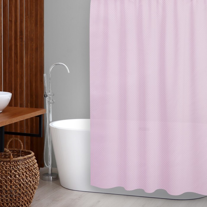 Штора для ванной комнаты «Бриллиант», 180×180 см, цвет светло-розовый - фото 1908174306