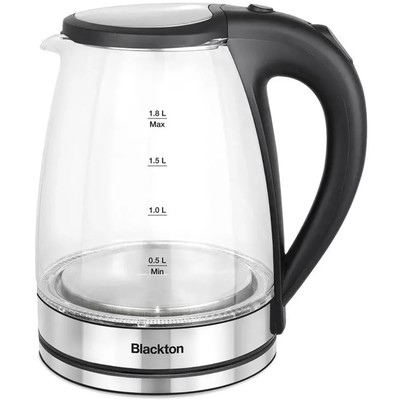 Чайник электрический Blackton Bt KT1803G, стекло, 1500 Вт, 1.8 л, серебристо-чёрный