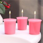Набор свечей ароматических "Peony", пион, 3 шт, 5х4,5 см - фото 9820633