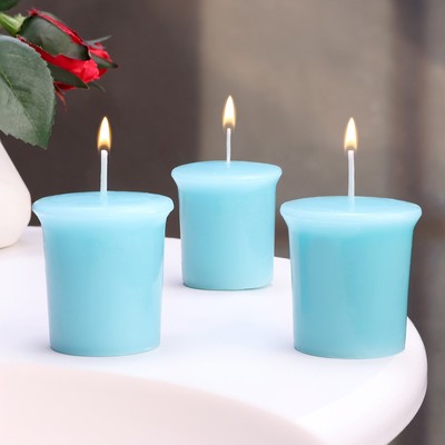 Набор свечей ароматических Turquoise sky, бирюзовое небо, 3 шт., 5×4.5 см
