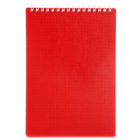 Блокнот А5 80л кл на гребне CANVAS Красный, пласт обл, бл офс - фото 10453147