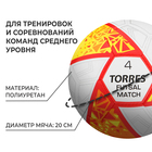 Мяч футазльный TORRES Futsal Match FS323774, PU, гибридная сшивка, 32 панели, р. 4 - фото 4451883
