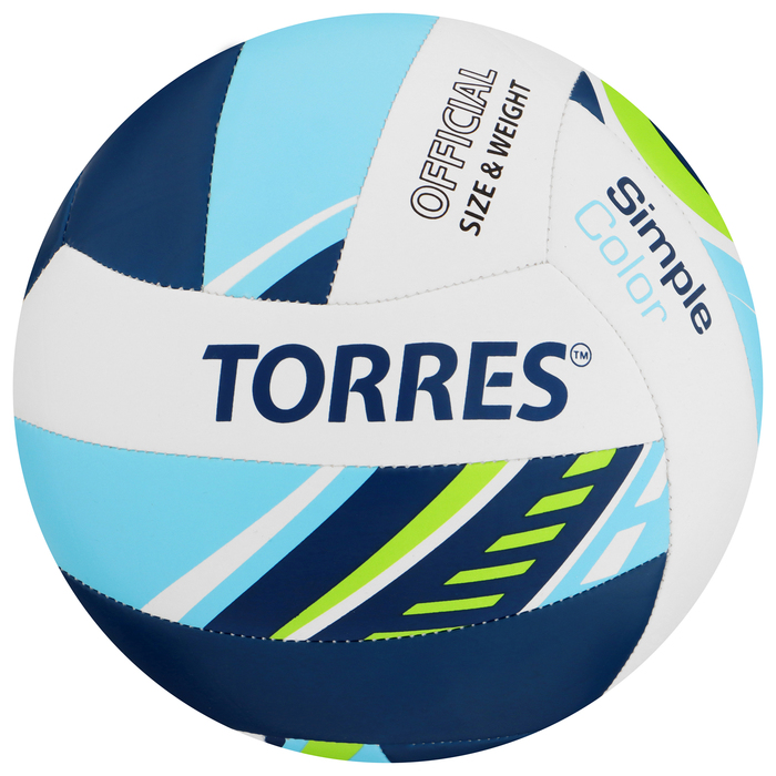 Мяч волейбольный TORRES Simple Color V323115, TPU, машинная сшивка, 18 панелей, р. 5 - Фото 1