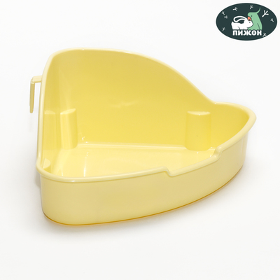 Туалет угловой для кроликов и хорьков "Пижон", 24 х 18 х 11 см, жёлтый