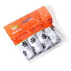 Пакеты для уборки за собаками с печатью "Лапки" (4 рулона по 15 пакетов 29х21 см), белый - фото 9855337