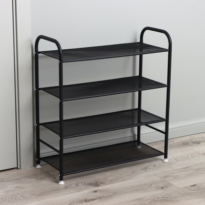 Обувница металлическая LaDо́m, 4 яруса, 60×27×64 см, чёрная