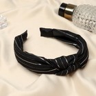 Ободок для волос "Берит" штрихи, 3 см, чёрный - фото 9937152