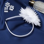 Ободок для волос «Малышка», цветок острые лепестки, 0.9 см, белый - Фото 2