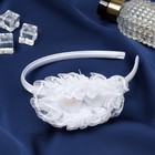 Ободок для волос «Малышка», сердца пышность, 0.9 см, белый - Фото 1