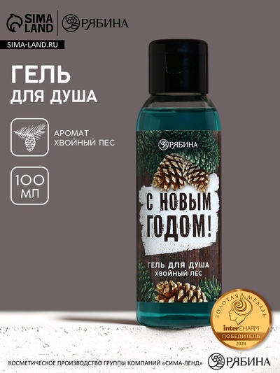 Гель для душа мужской «С Новым Годом!», 100 мл, аромат хвойного леса, Чистое счастье