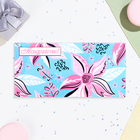 Конверт для денег "Поздравляю!" цветы, конгрев, глиттер, 16,5 х 8,5 см (комплект 10 шт) - фото 24062846