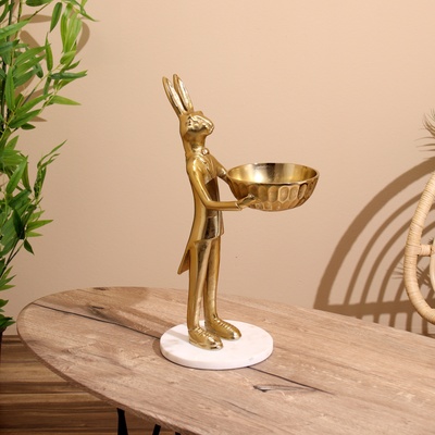 Конфетница «Заяц угощает», 20×25×47 см, алюминий