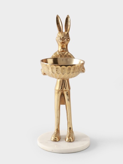 Конфетница «Заяц угощает», 20×25×47 см, алюминий