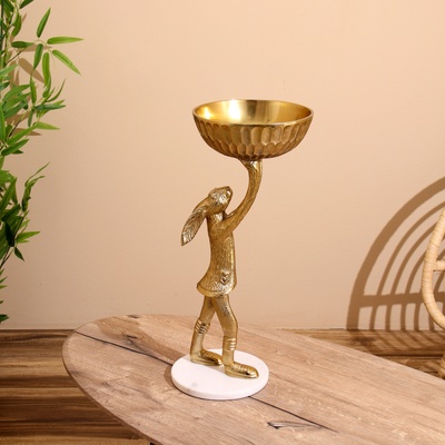 Конфетница «Кролик», 24×24×54 см, алюминий