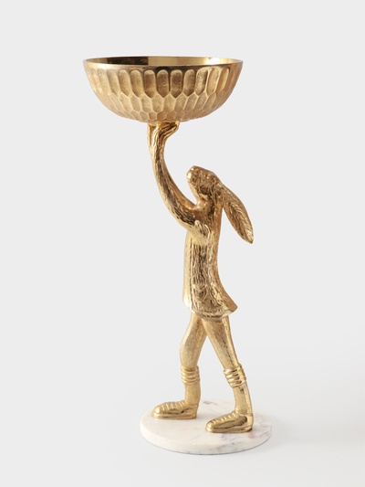 Конфетница «Кролик», 24×24×54 см, алюминий