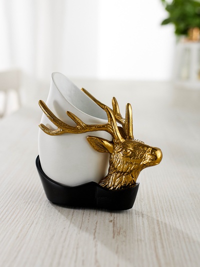 Конфетница «Олень», 14×6.5×14 см, алюминий