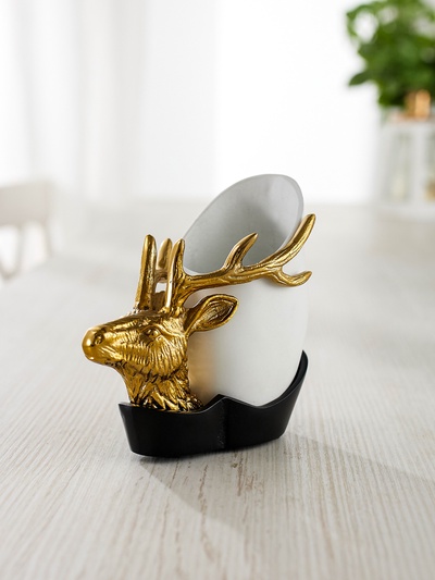 Конфетница «Олень», 14×6.5×14 см, алюминий