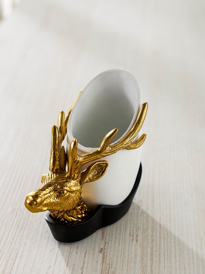 Конфетница «Олень», 14×6.5×14 см, алюминий