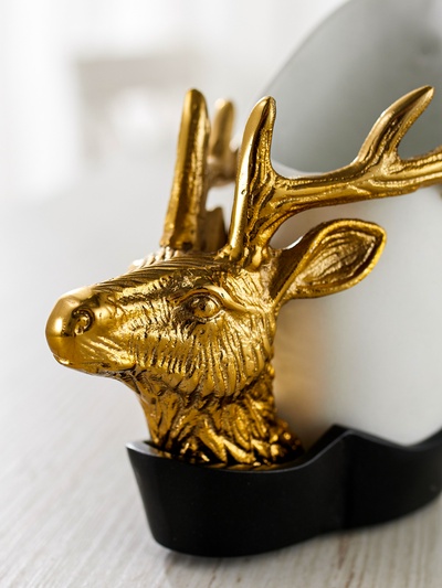 Конфетница «Олень», 14×6.5×14 см, алюминий