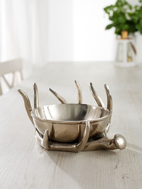 Конфетница «Рога», 22×22×13 см, алюминий