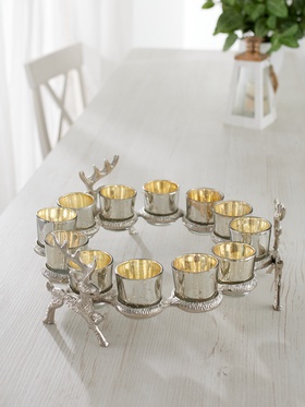 Подсвечник на 12 свечей "12 месяцев" алюминий 37х37х14 см