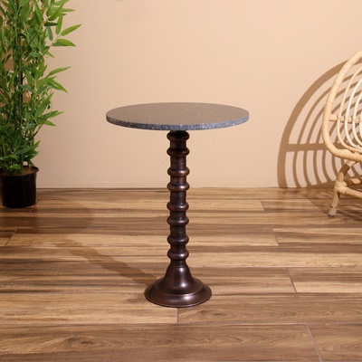 Стол кофейный 41х41х57 см, алюминий/мрамор