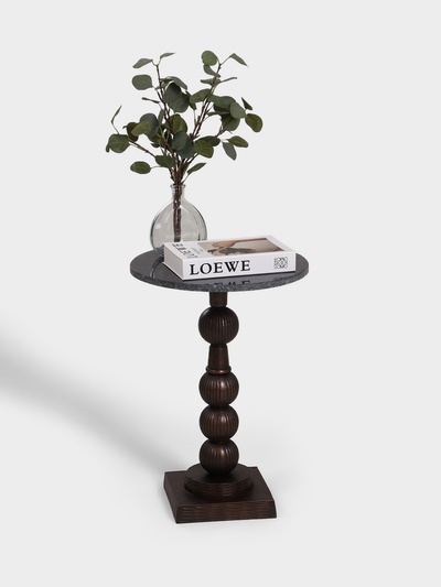 Стол кофейный, 41×41×59 см, алюминий, мрамор