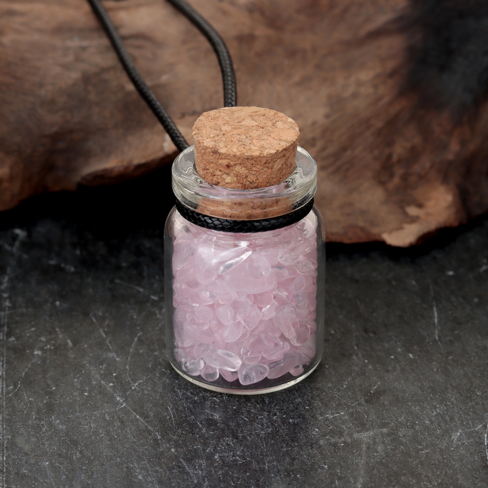 Сувенир-бутылка с натуральными камнями "Розовый Кварц", 3 х 2 см - фото 1911116091