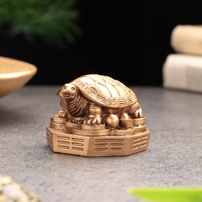 Сувенир "Черепаха на деньгах", гипсобетон, 4 см, 5х6х3,5 см - Фото 1