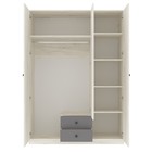 Шкаф «Люсси», 1504×588×2120 мм, 3 двери, 2 ящика, зеркало, дуб крафт белый / шифер серый - Фото 2