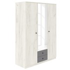 Шкаф «Люсси», 1504×588×2120 мм, 3 двери, 2 ящика, зеркало, дуб крафт белый / шифер серый - Фото 3