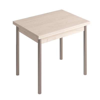Раскладной стол, 800×600(1200)×750 мм, ЛДСП / металл, дуб крафт белый / алюминий хром