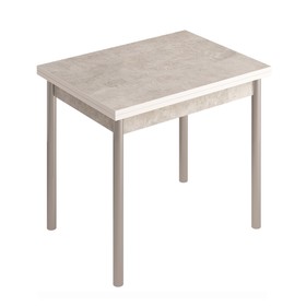 Раскладной стол, 800×600(1200)×750 мм, ЛДСП / металл, цвет цемент / алюминий хром