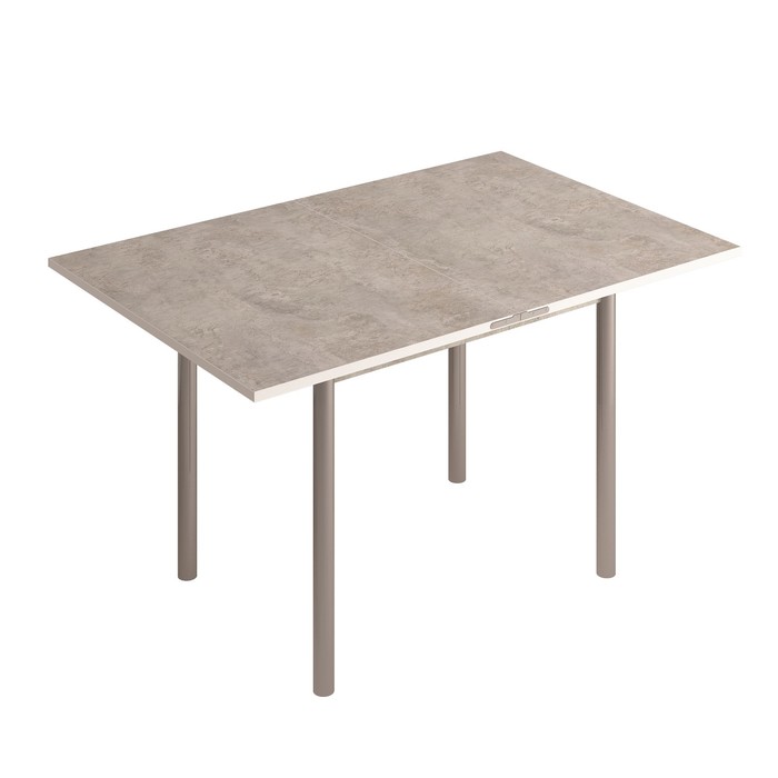 Раскладной стол, 800×600(1200)×750 мм, ЛДСП / металл, цвет цемент / алюминий хром - фото 1908174759