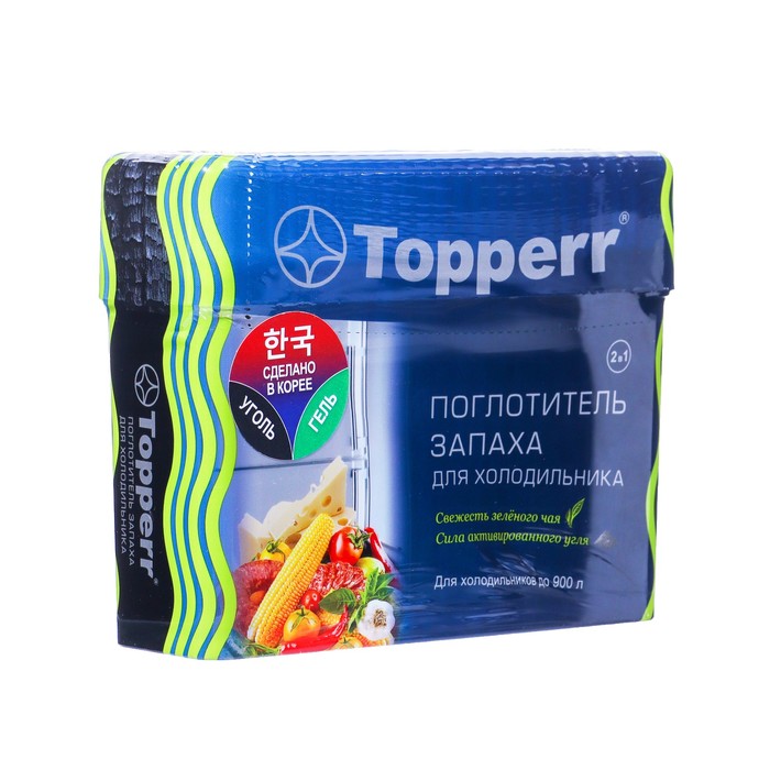 Поглотитель запаха Topperr для холодильника "Зеленый чай/уголь" - Фото 1