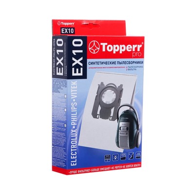 Пылесборник Topperr синтетический для пылесоса Electrolux,Philips,VITEK(EX10) 4 шт
