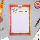 Грамота "Символика РФ" золотая рамка, бумага, А4 - фото 321570429