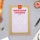 Почетная грамота "Символика РФ" золотая рамка, бумага, А4 - фото 300917617
