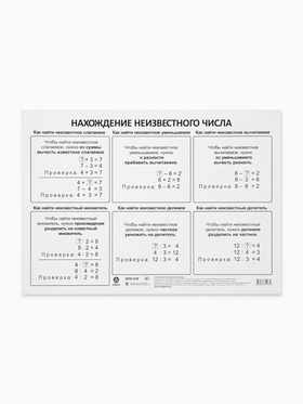 Плакат «Арифметические действия» А4 (комплект 10 шт)
