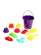 Набор игрушек для песочницы «Непоседа», 11 предметов: ведро, лопатка, грабельки, 8 формочек - Фото 5