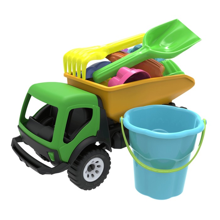 Набор игрушек для песочницы с самосвалом «Дюна», 12 предметов, МИКС - Фото 1