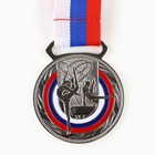 Медаль тематическая 194, «Гимнастика», d= 5 см. Цвет серебро. С лентой - фото 9095491