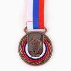 Медаль тематическая 197, «Футбол», d= 5 см. Цвет бронза. С лентой - фото 9095518