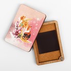 Игольница магнитная «Кот на месяце», 8 × 5,5 см, цвет розовый - фото 24035237