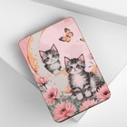 Игольница магнитная «Коты и бабочки», 8 × 5,5 см, цвет розовый - фото 9798041